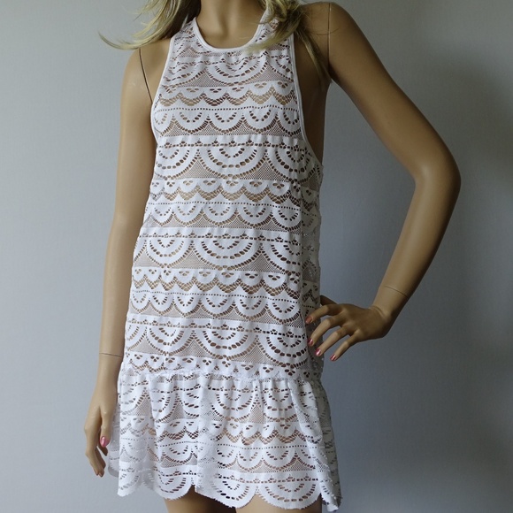 Miken Other - Miken White Crochet Swimsuit Cover Up NWT Small